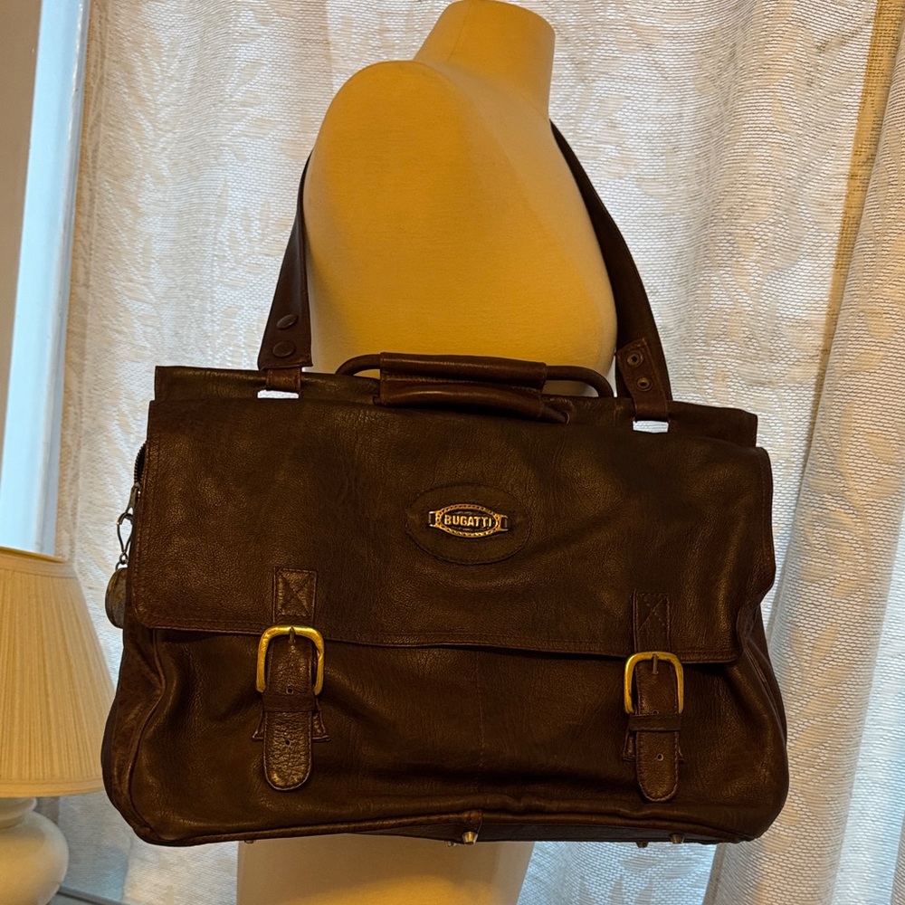 Bugatti Brown Leather unisex Bag